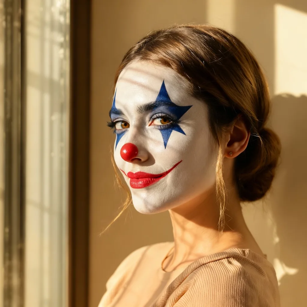 Risultato Trucco da clown horror generato con Nano Banana Pro